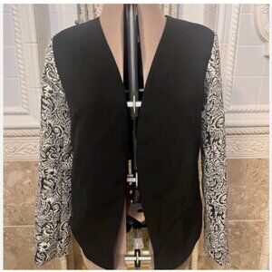 Bar III Front Row. Size L Metallic Black Silver. Whimsigoth Open Jacket. B70